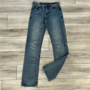 Chor size 28x34 distressed all over straight leg jeans
